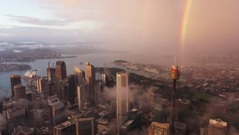 Sydney-Arco-Iris-Puesta-De-Sol-Vuelo-De-Lado