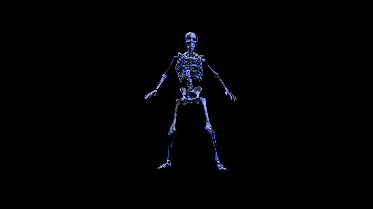 Night skeleton dancing moment