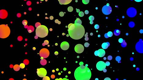 4k loop seamless abstract background with beautiful multi-colored balls in 2d flat style smoothly move like paint bubbles in oil. luma matte as alpha channel.