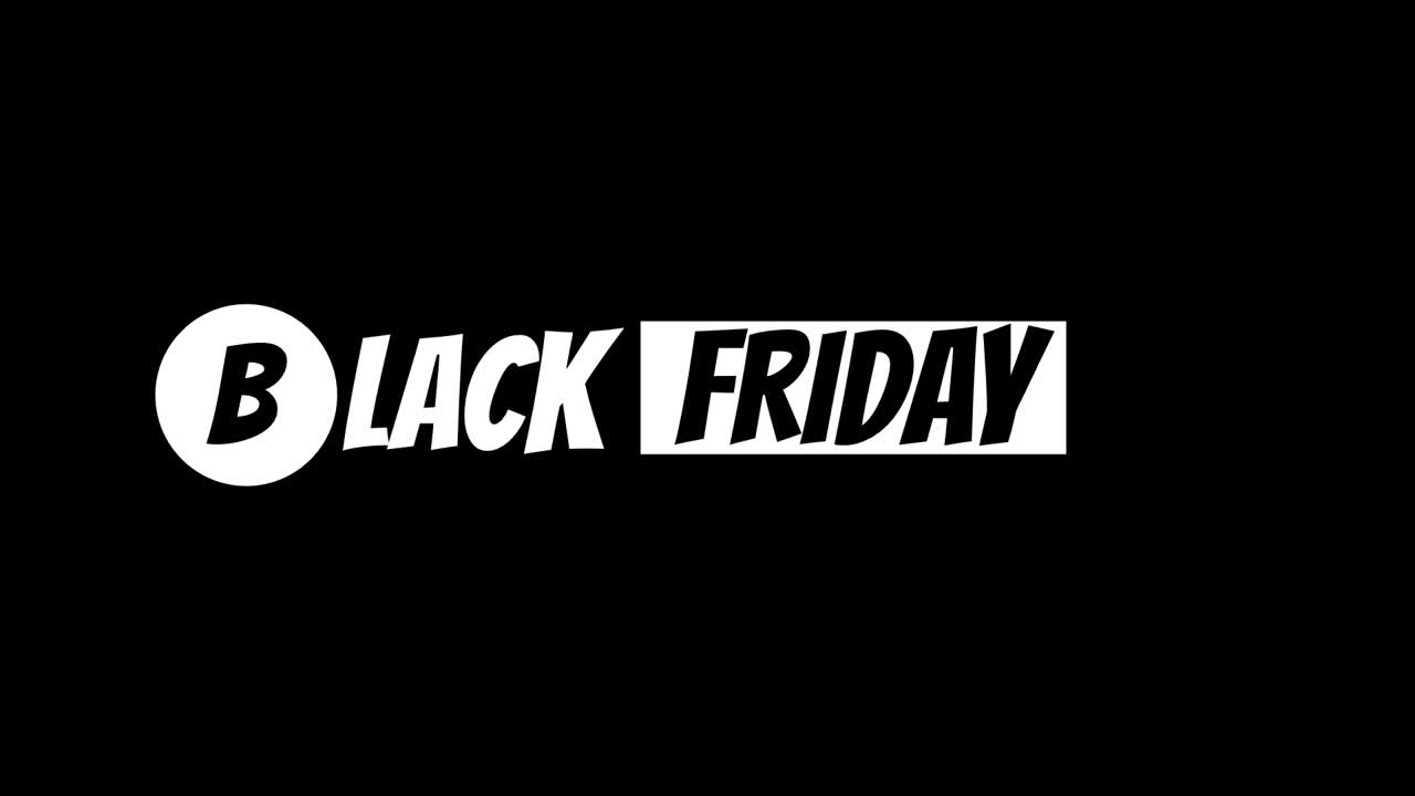 Black Friday sale sign featuring bold text, bright flashing lights, and vibrant colors designed to draw attention and emphasize limited-time discounts and special offers