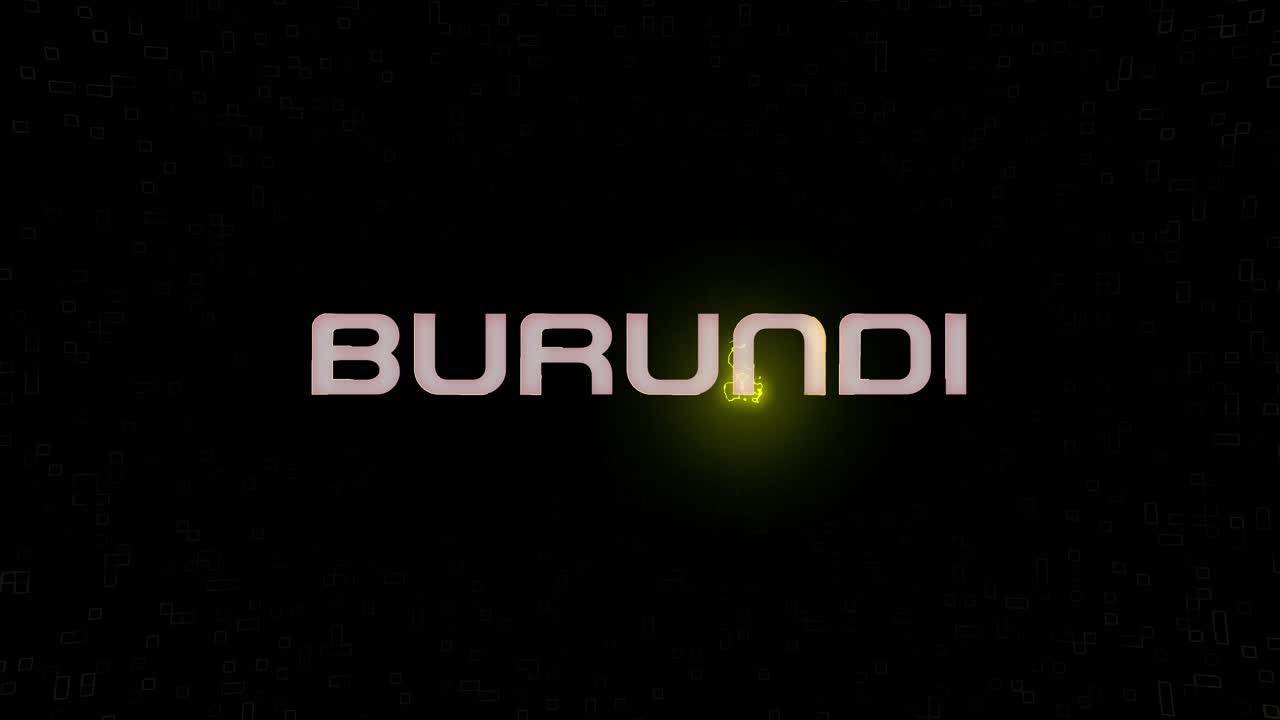 Grafica animata lampeggiante e dinamica del BURUNDI in bianco, giallo e nero