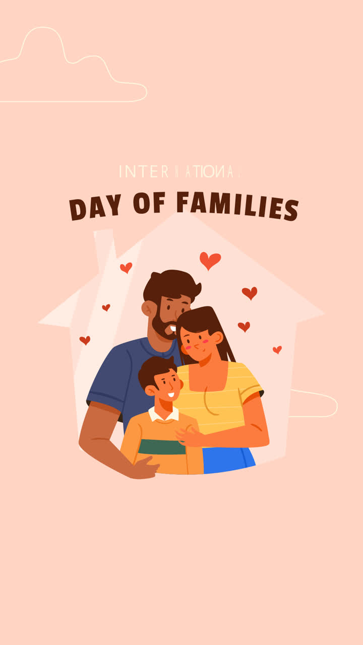 An animation of a Hand drawn international day of families illustration