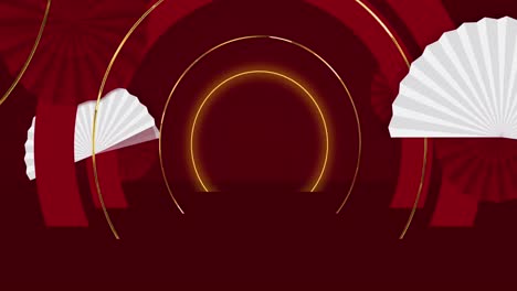 animation of chinese new year pattern on red background