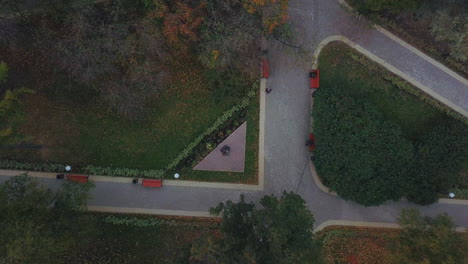 autumn park aerial view