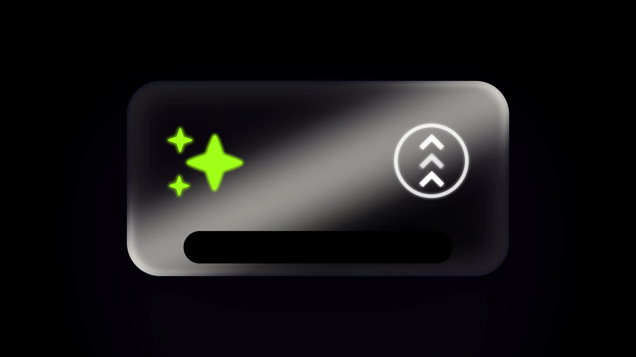 Modern UI Element Animation with Glowing Stars and Arrows