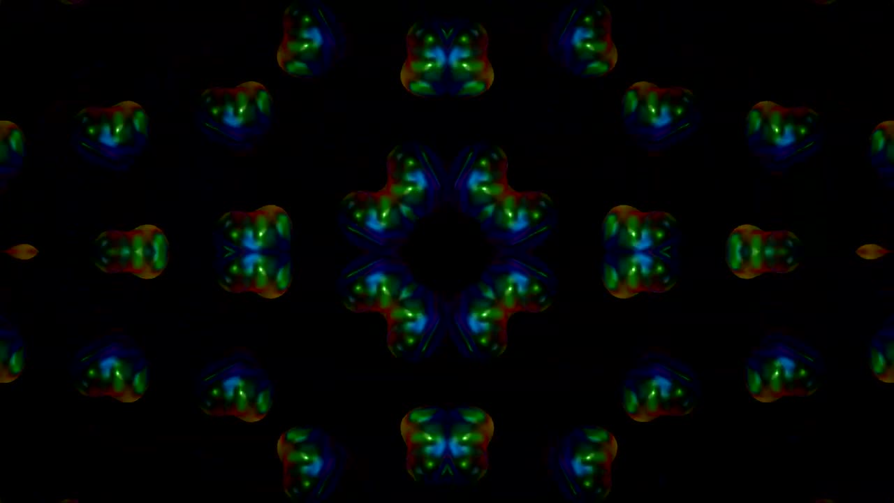 fondo de movimiento abstracto negro caleidoscopio