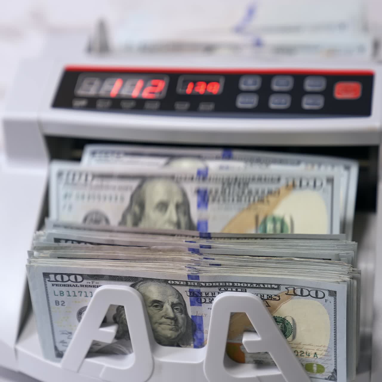 Counting machine for USD dollar paper banknote. Banknote counter