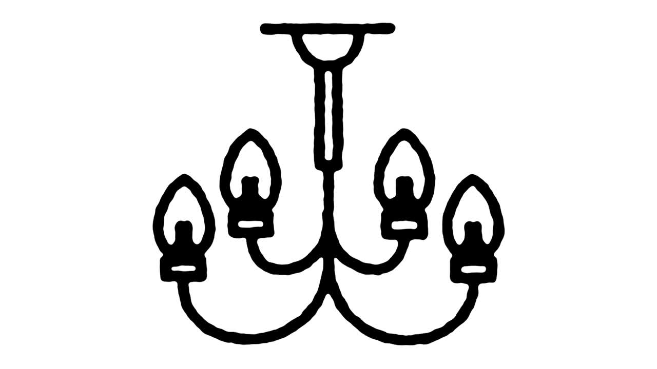 animación del icono de la línea de garabateo de muebles clásicos