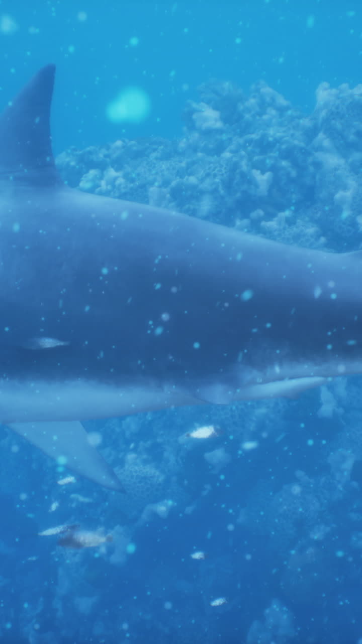 un tiburón de arrecife gris nadando en el océano