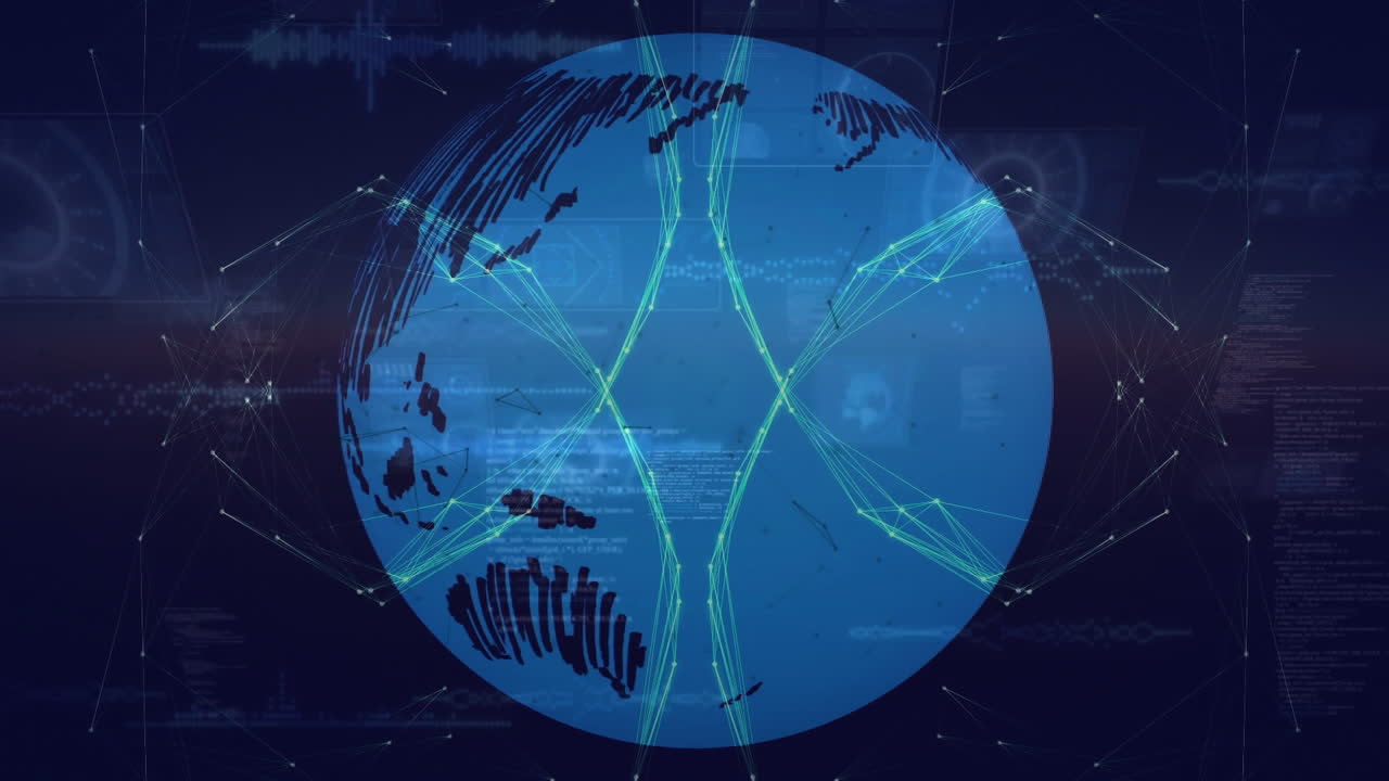 데이터 프로세싱에 대한 지구의 애니메이션