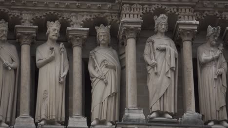 statues on notre-dame church before the fires.
