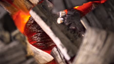 burning firewood in fireplace