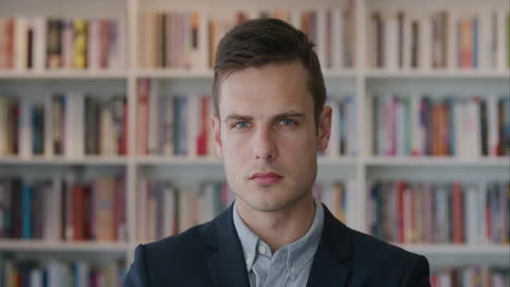 portrait-attractive-young-businessman-looking-serious-professional-lawyer-in-library-study-background-slow-motion