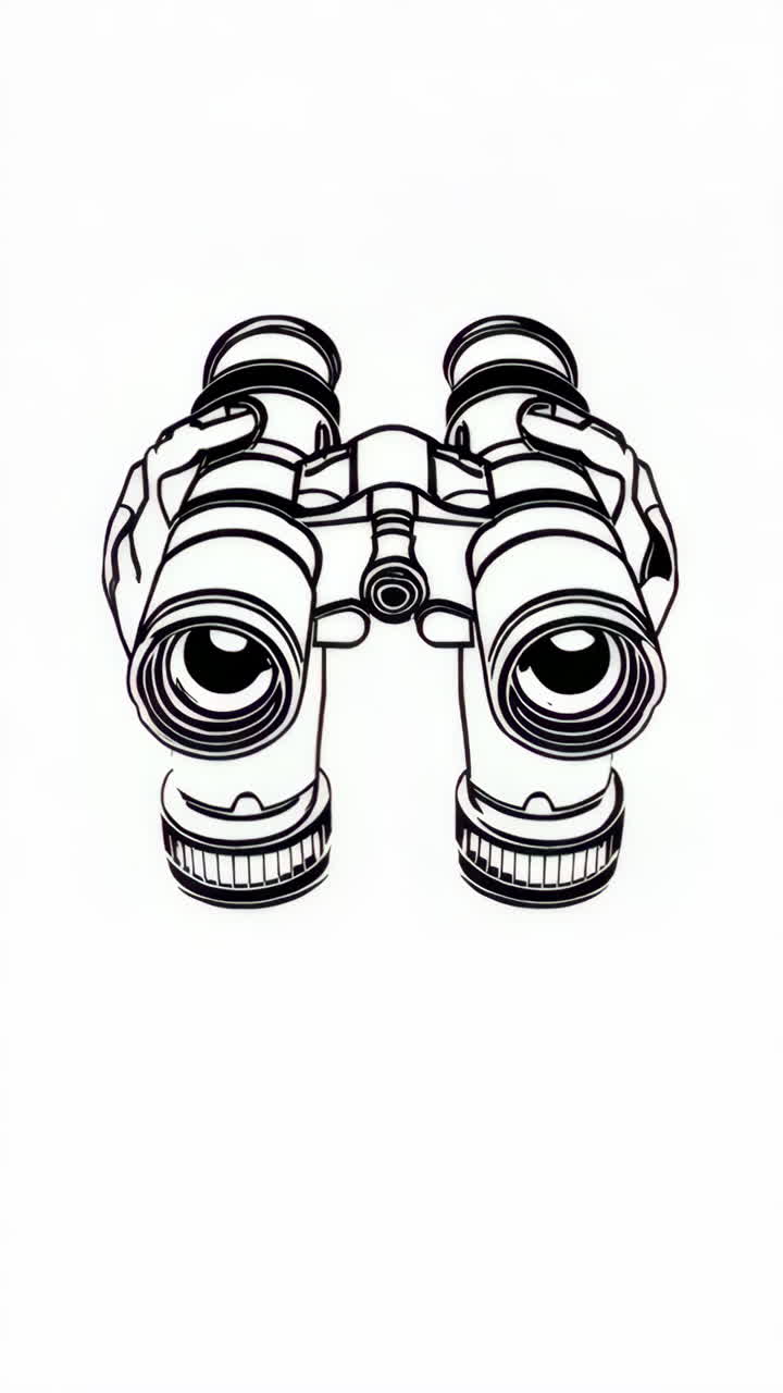 Binocolo in stile Line Art
