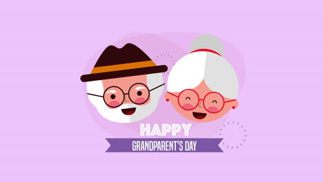 happy grandparents day card with couple lovers