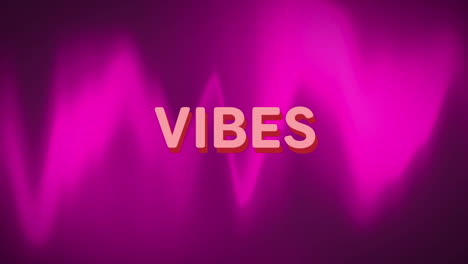 animación de vibraciones de texto en rosa pálido, sobre un fondo rosa oscuro en movimiento