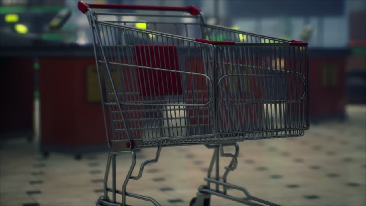 코로나19 코로나바이러스 전염병으로 인해 폐쇄된 비어있는 슈퍼마켓