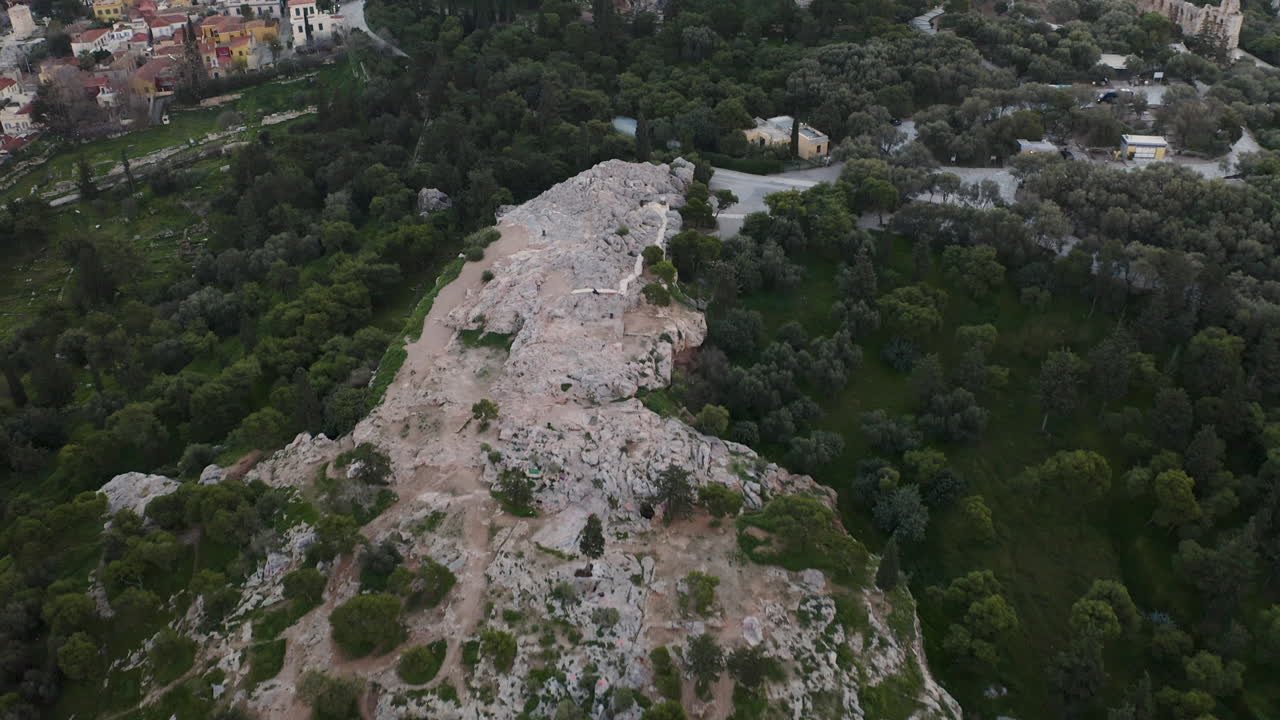 Aerial Reveal Overhead View of Acropolis in Athens, Greece