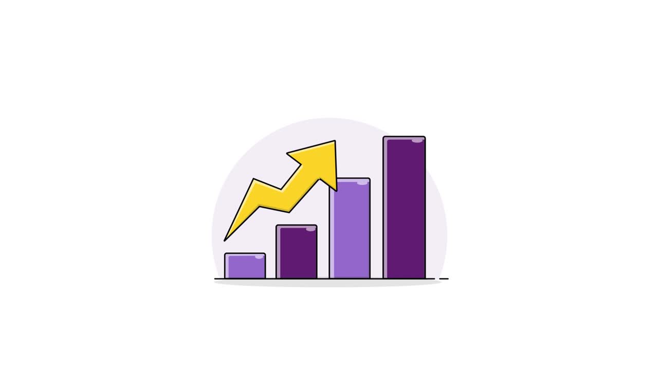 Animated Bar Chart Showing Business Growth and Progress