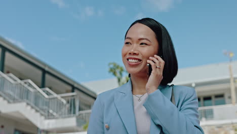 Asian-woman,-real-estate-or-agent-phone-call