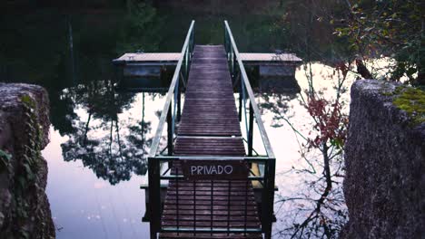 private boat dock on calm lake