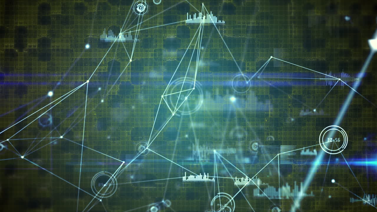 Animation of network of connections over black background