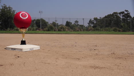 award ceremony on baseball field