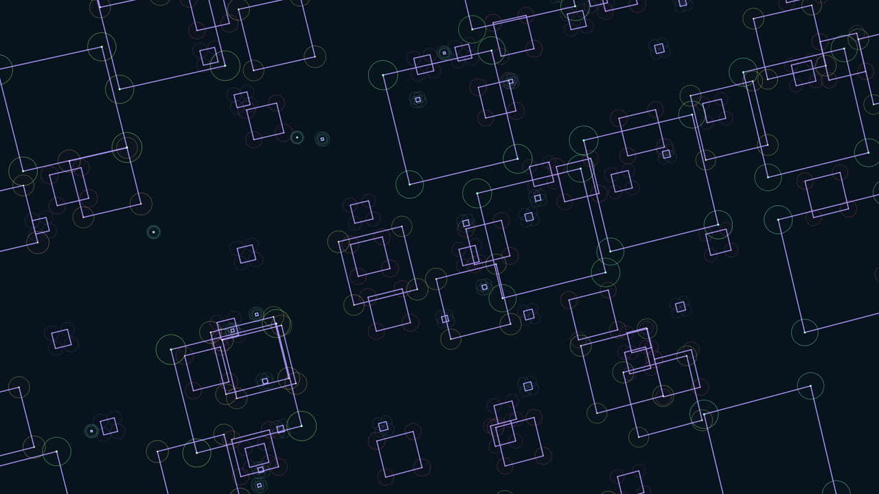 파란색과 보라색 사각형의 다채로운 격자