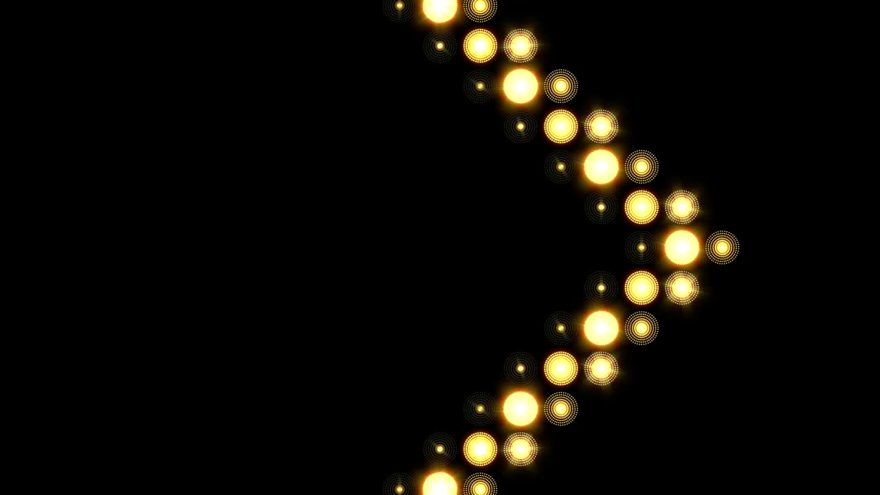 Single Golden Arrow LED Lights Background Moving Sideways