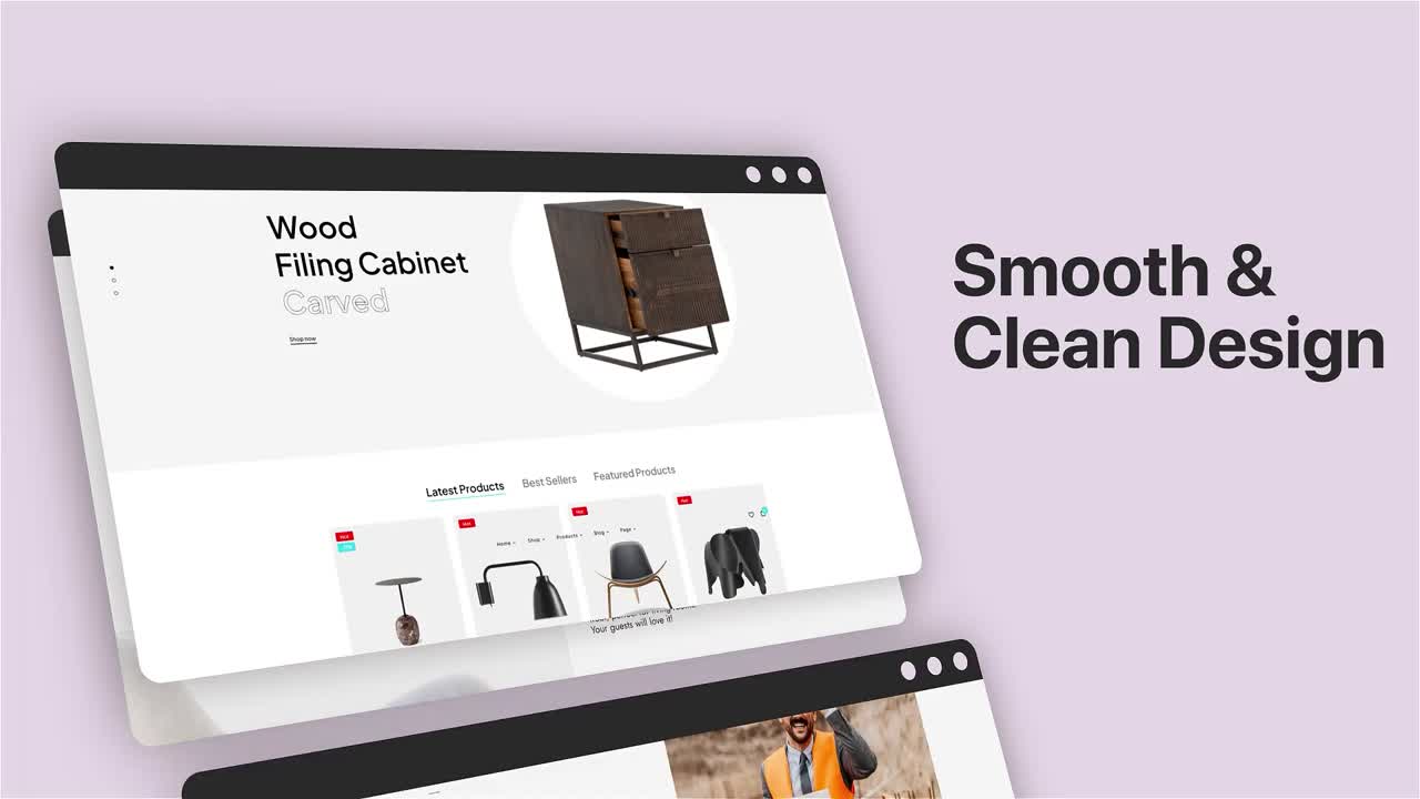 Webkampagne med moderne layouts til at fremhæve funktioner på hjemmesiden og digitalt indhold
