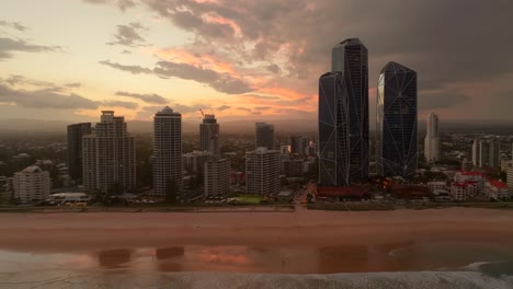 surfer paradise 4k sunset drone footage