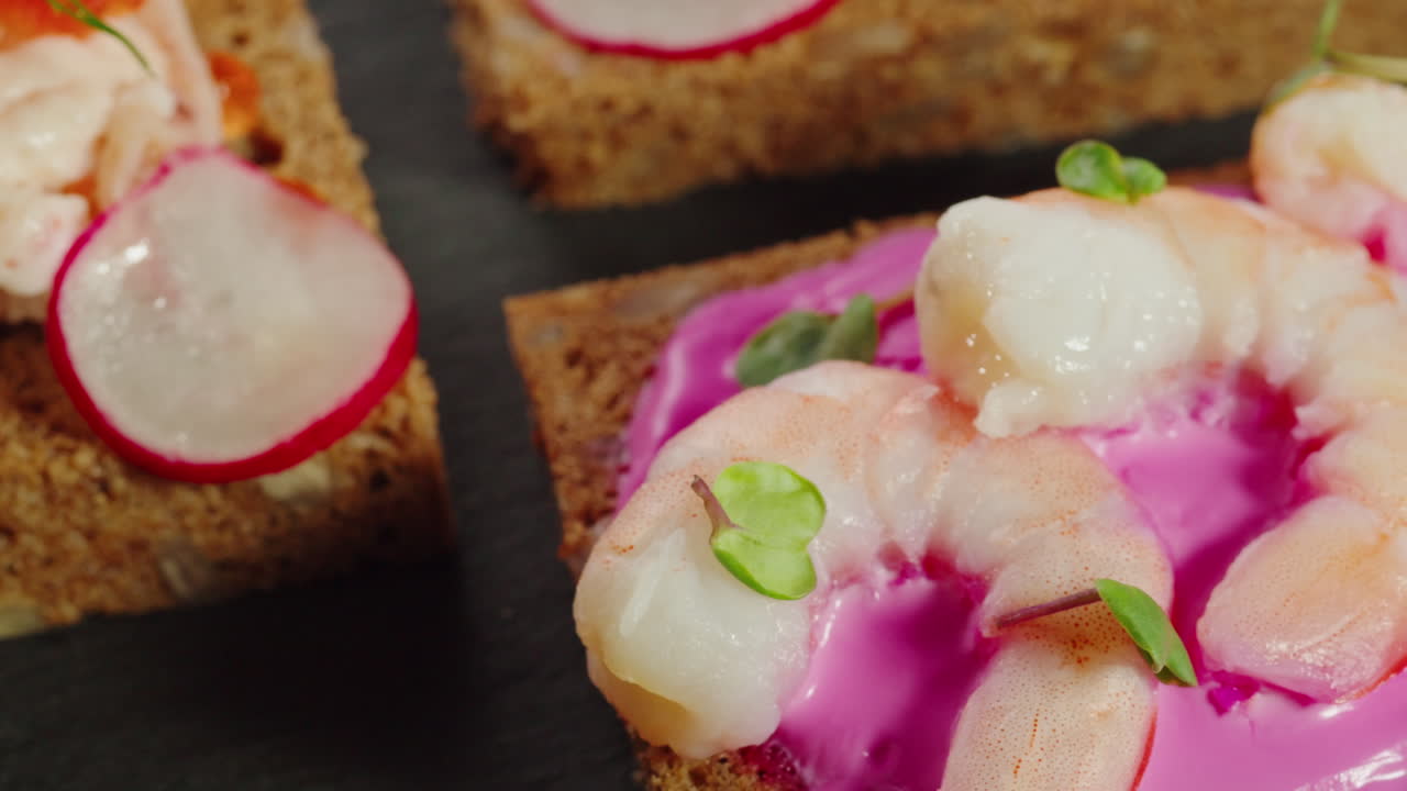 Elegant Shrimp and Beetroot Canapés