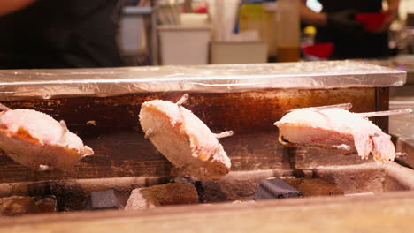 Grilled Fish Skewers at a Market
