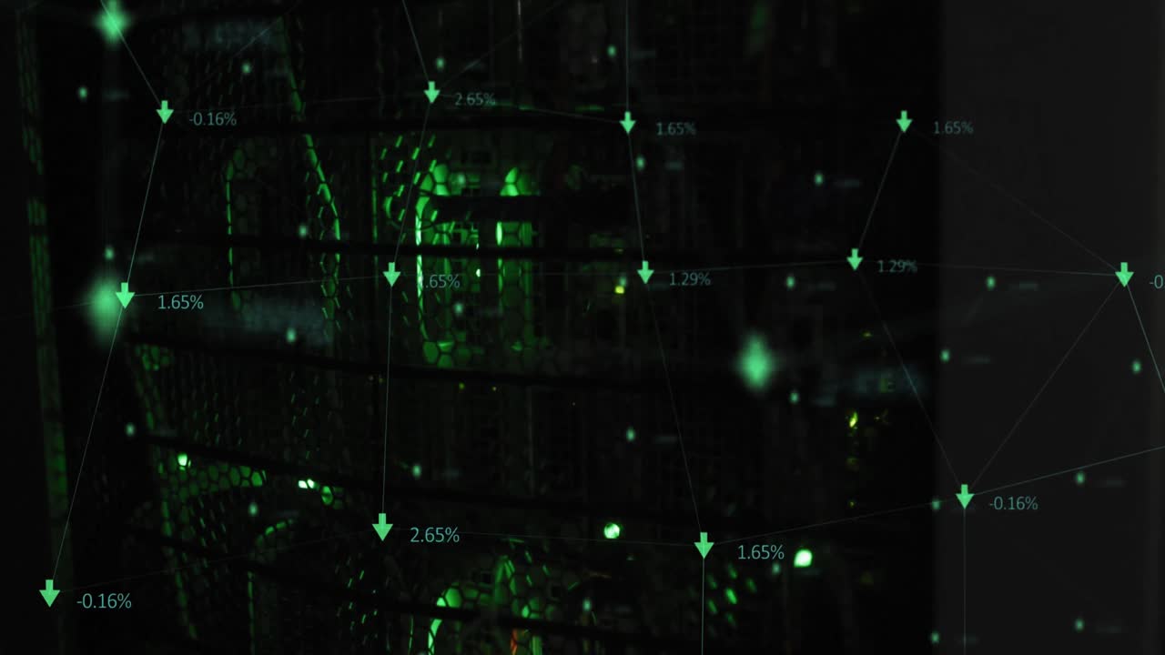 animación de iconos flotando sobre un fondo negro