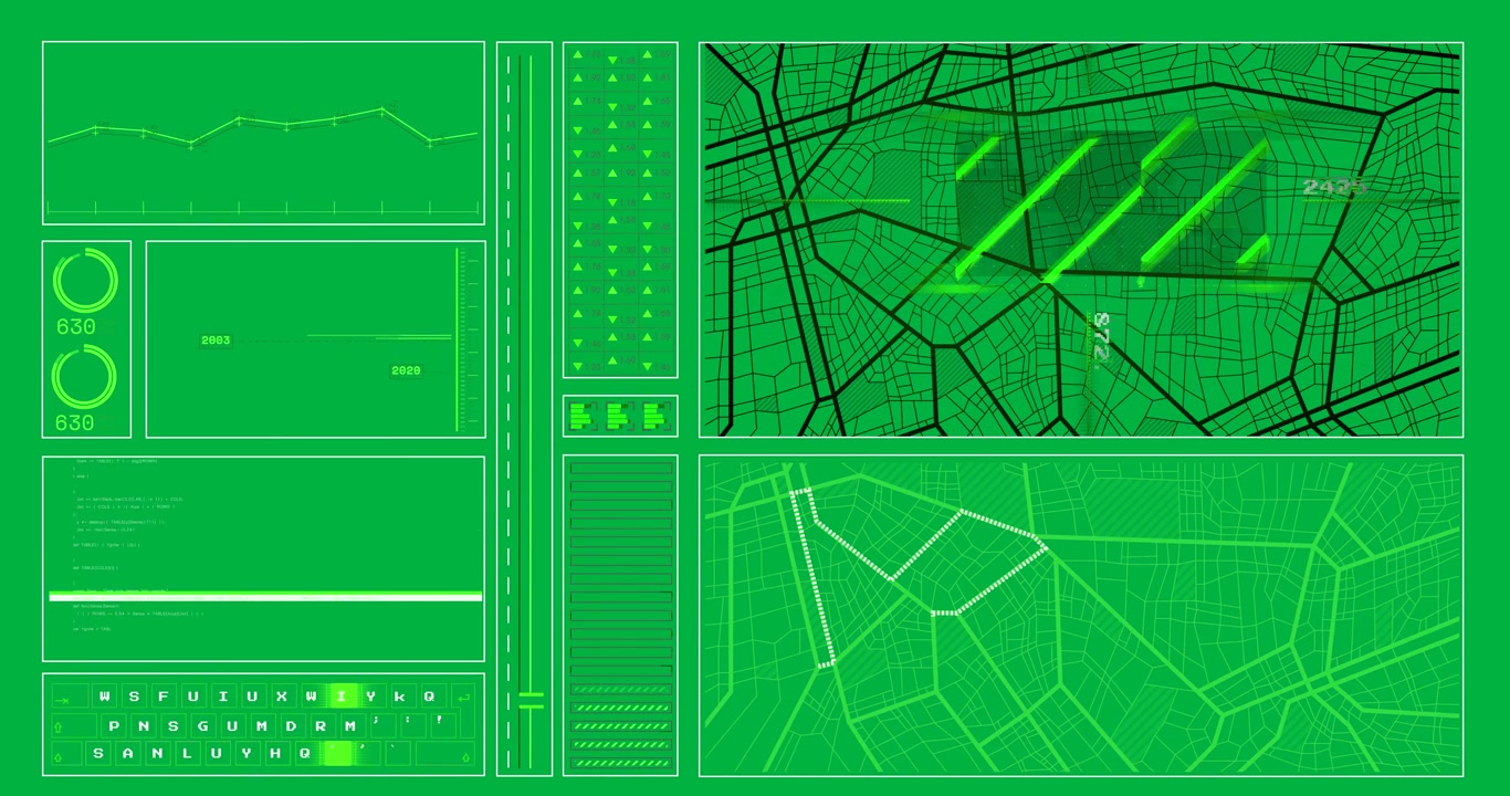 Animation of data processing over transparent background