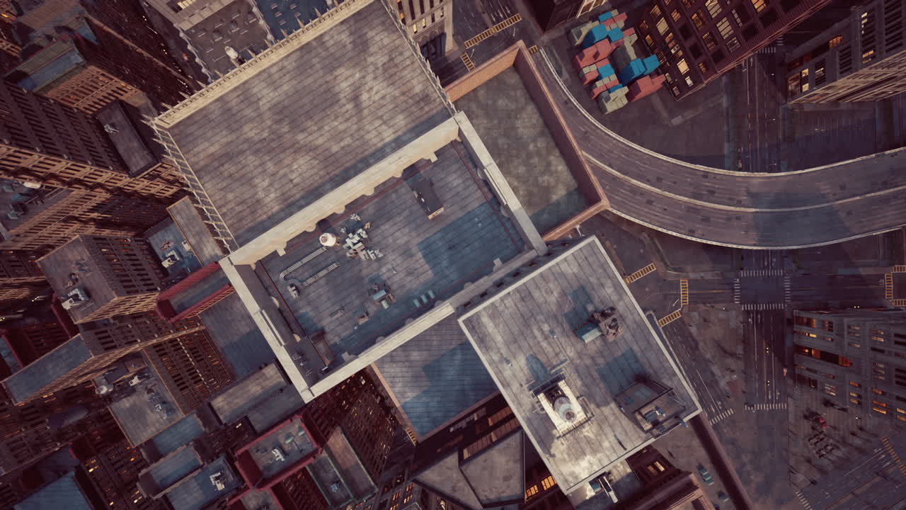 vista aérea del paisaje urbano futurista