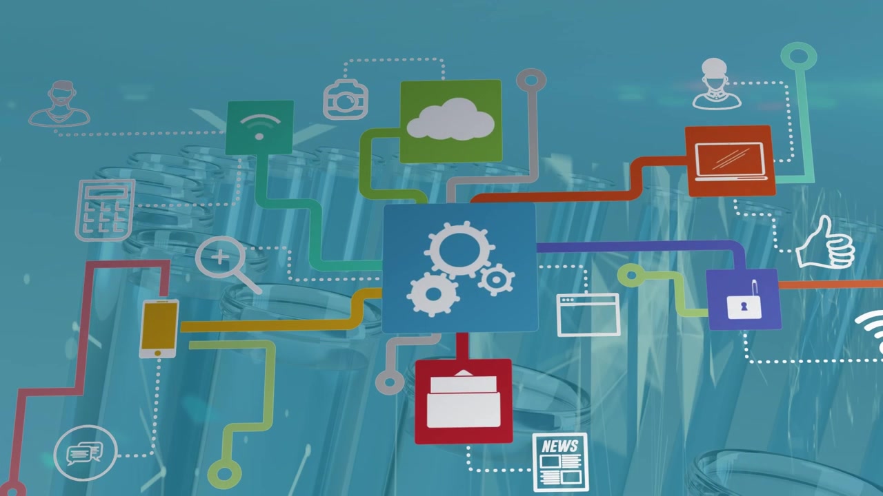 Digital Network Connection and Data Integration Concept