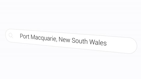 Buscando-Port-Macquarie,-Nueva-Gales-Del-Sur-En-El-Navegador-De-La-Computadora