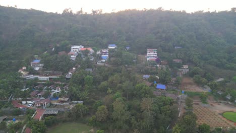 hotel big resort in hills in sunset bird eye view alibag