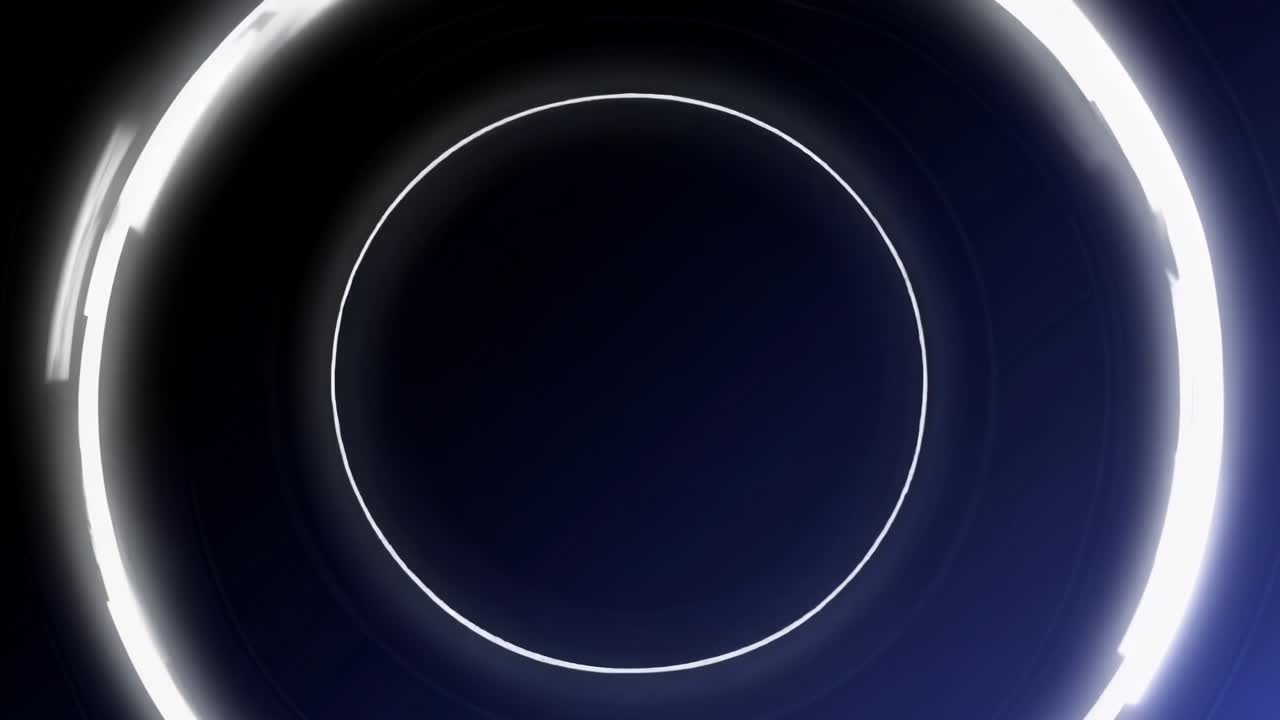 Dynamic sequence of glowing circular light patterns evolving in a dark space, showcasing a mesmerizing transformation of shapes and brightness in a visually captivating motion flow