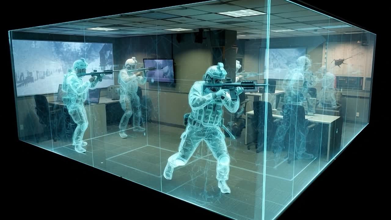 Virtual training session for soldiers in a simulation environment