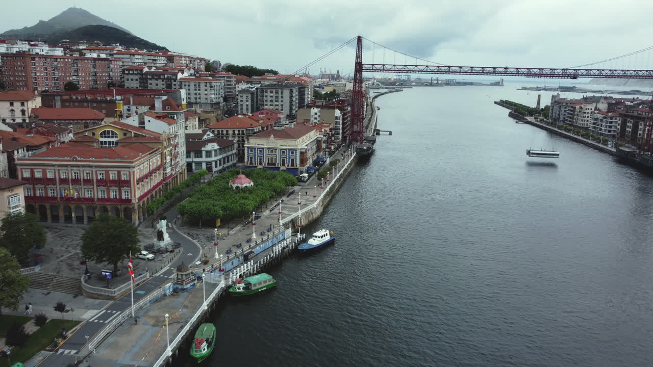 paisaje urbano de bilbao con puente y río