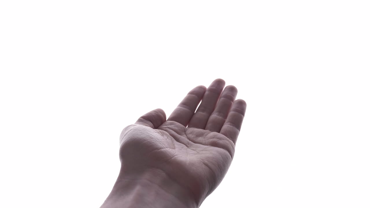 흰색 배경에서 손짓하는 기호를 보여주는 손 - 누군가를 손짓하거나 호출하는 제스처