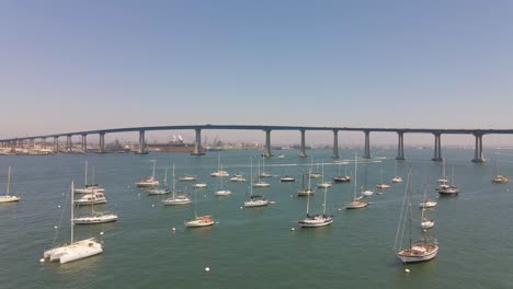 san diego bay harbor looking at the coronado island bridge