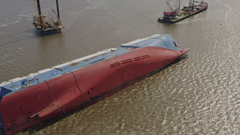 St-Simons-Georgia-Aerial-v8-birdseye-shot-of-overturned-cargo-ship---March-2020