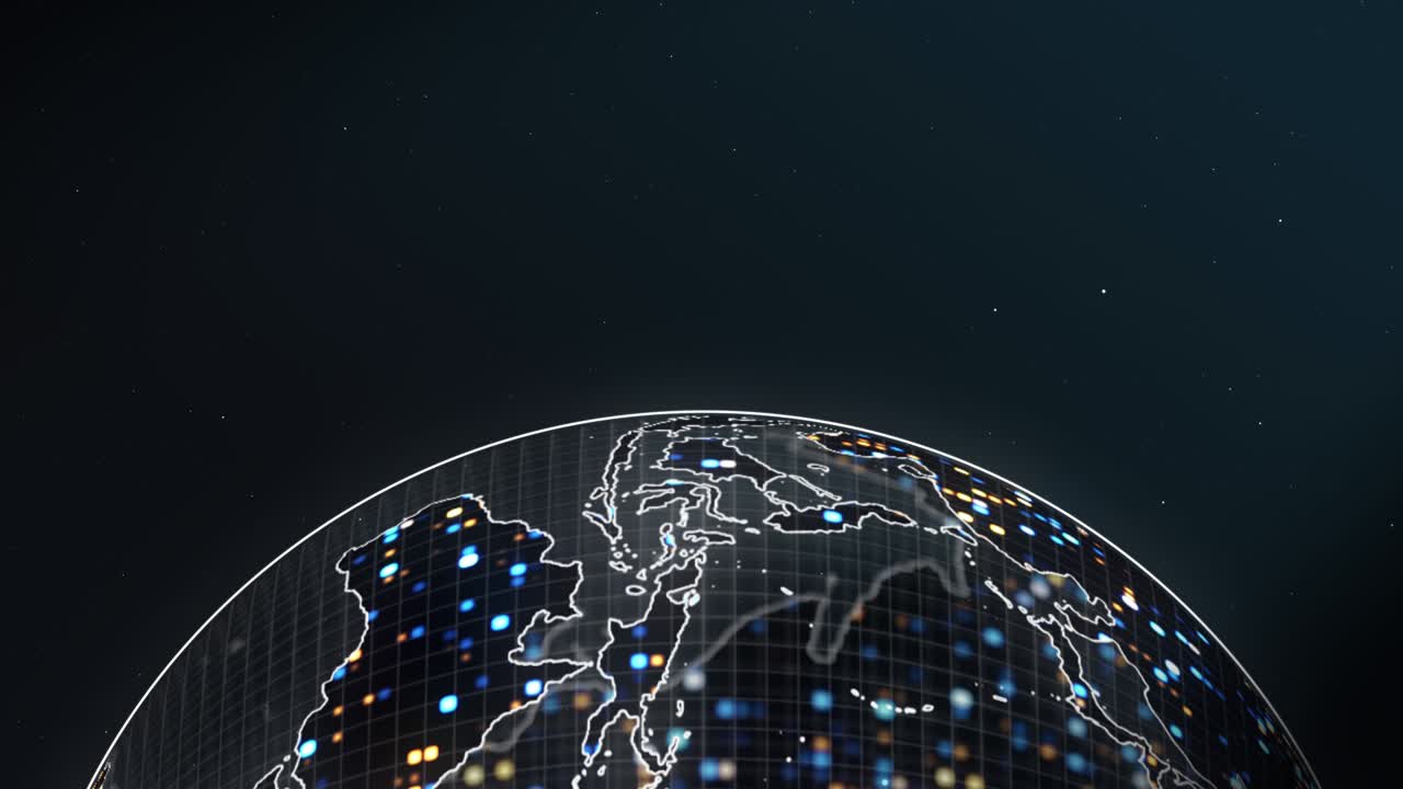 4K Close up Digital Earth Technology World on Space Background Loop Animation. digital technology internet connection galaxy space background