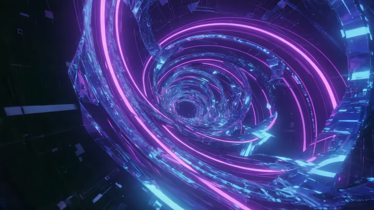 Neon Geometric Tunnel