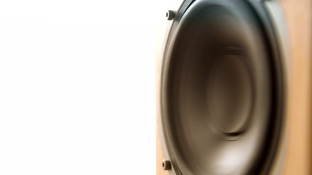 베이스 스피커 막 진동은 낮은 주파수 소리를 재생 2160p 4k 영상