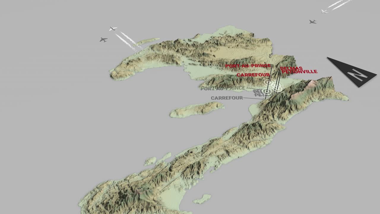 3d 지형 지도 하이티