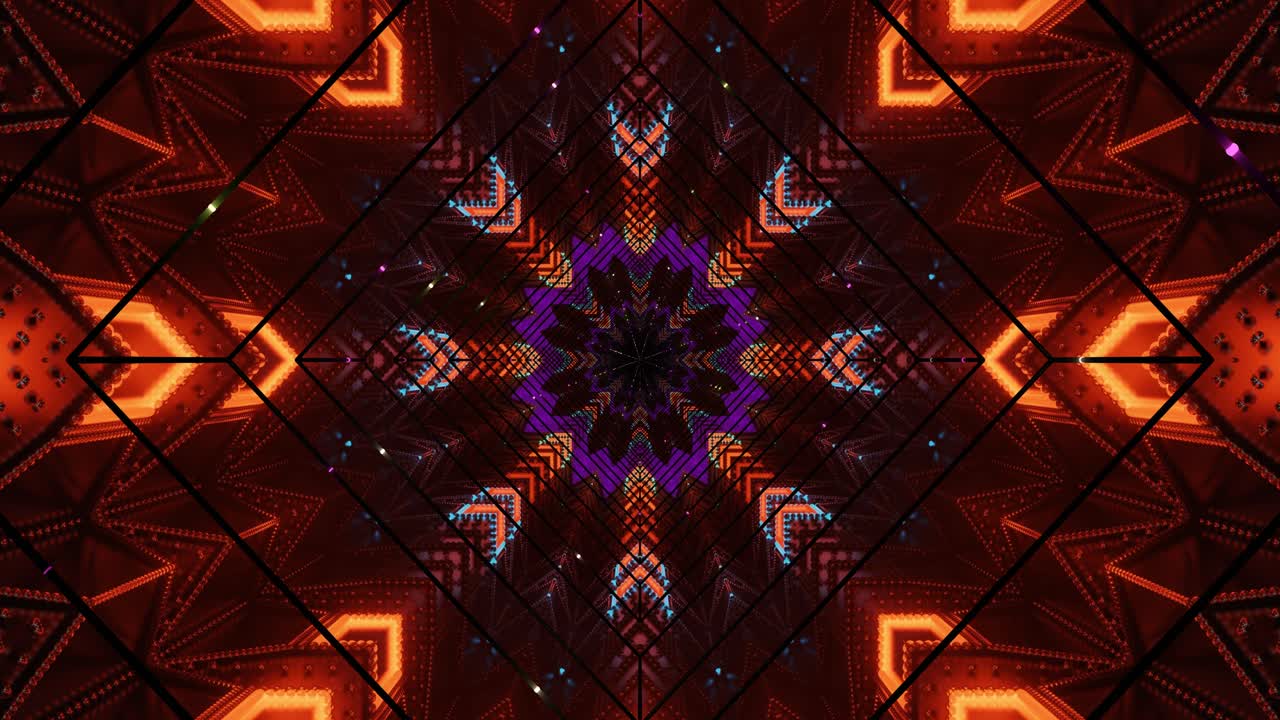 Dynamic patterns pulse and shift in a mesmerizing display, creating an endless loop of vivid colors and intricate designs. The abstract visuals evoke a sense of movement and energy